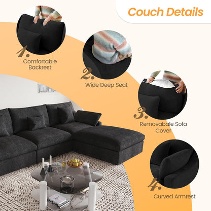 JACH Sectional Couches for Living Room, Cloud Sectional Couch with Deep Seat, Love Seat Modular