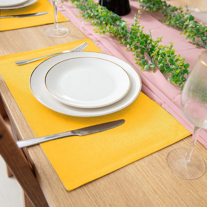 Cloth Placemats Set of 8, Linen Type Fabric Placemats Machine Washable Heat Resistant Placemats