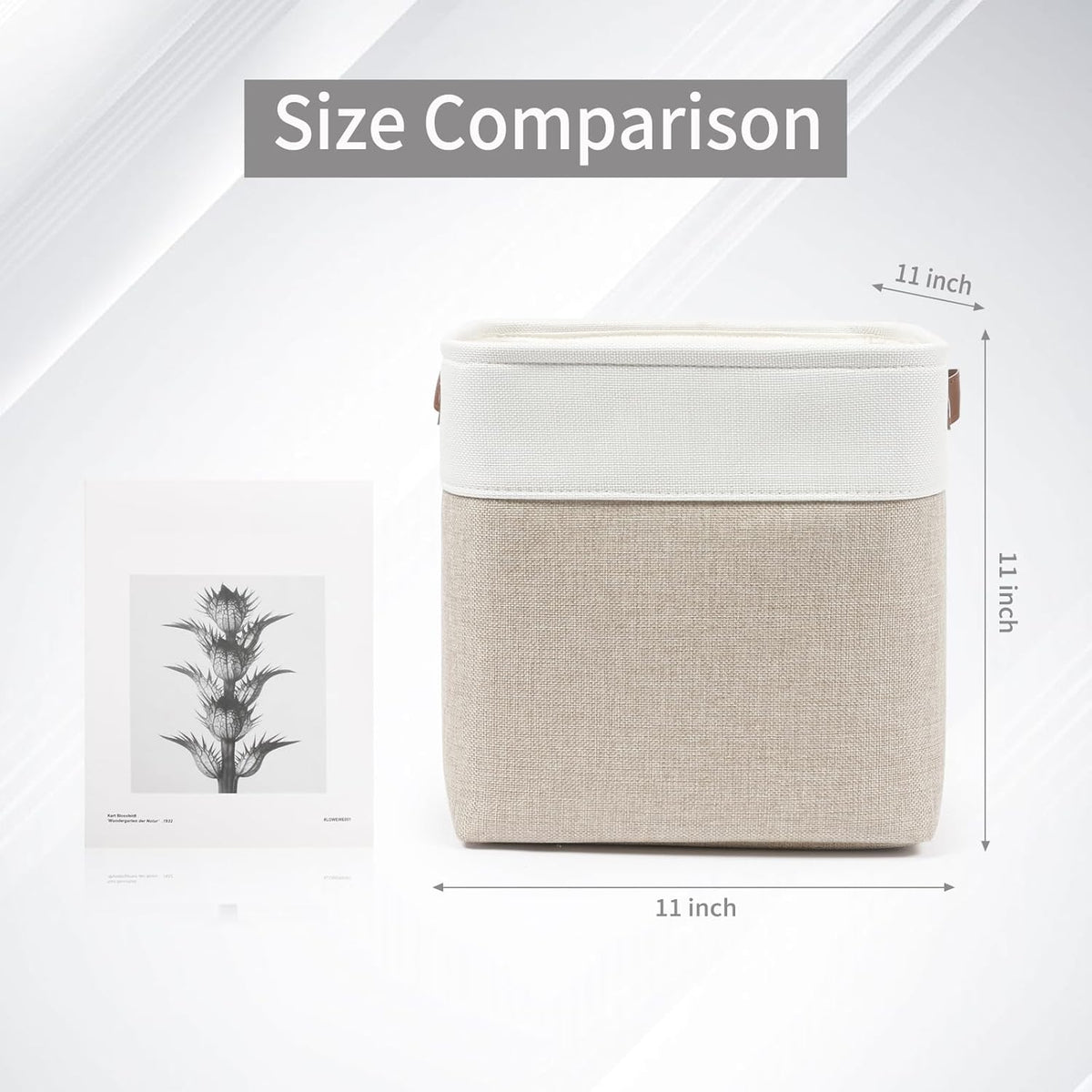 Collapsible Fabric Storage Cubes 11x11 Cube Storage Bins, 4 Pack Closet Baskets Box with Handles