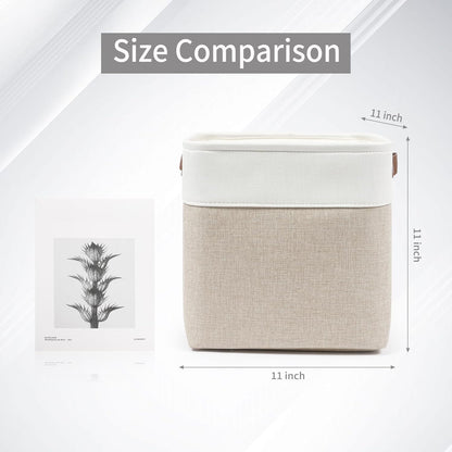 Collapsible Fabric Storage Cubes 11x11 Cube Storage Bins, 4 Pack Closet Baskets Box with Handles