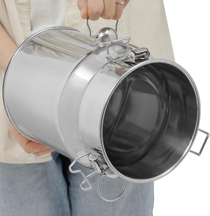 Stainless Steel Milk Can, 201 Stainless Steel Pail 1Gal Milk Can with Sealed Lid, 5L Hanging Lid