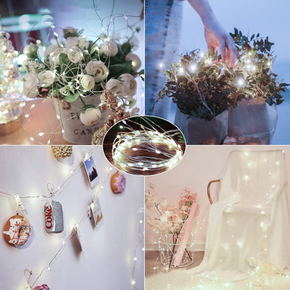 Brightown 24 Pack LED Fairy Lights Battery Operated 7 ft 20 LED String Light Waterproof Silver Wire