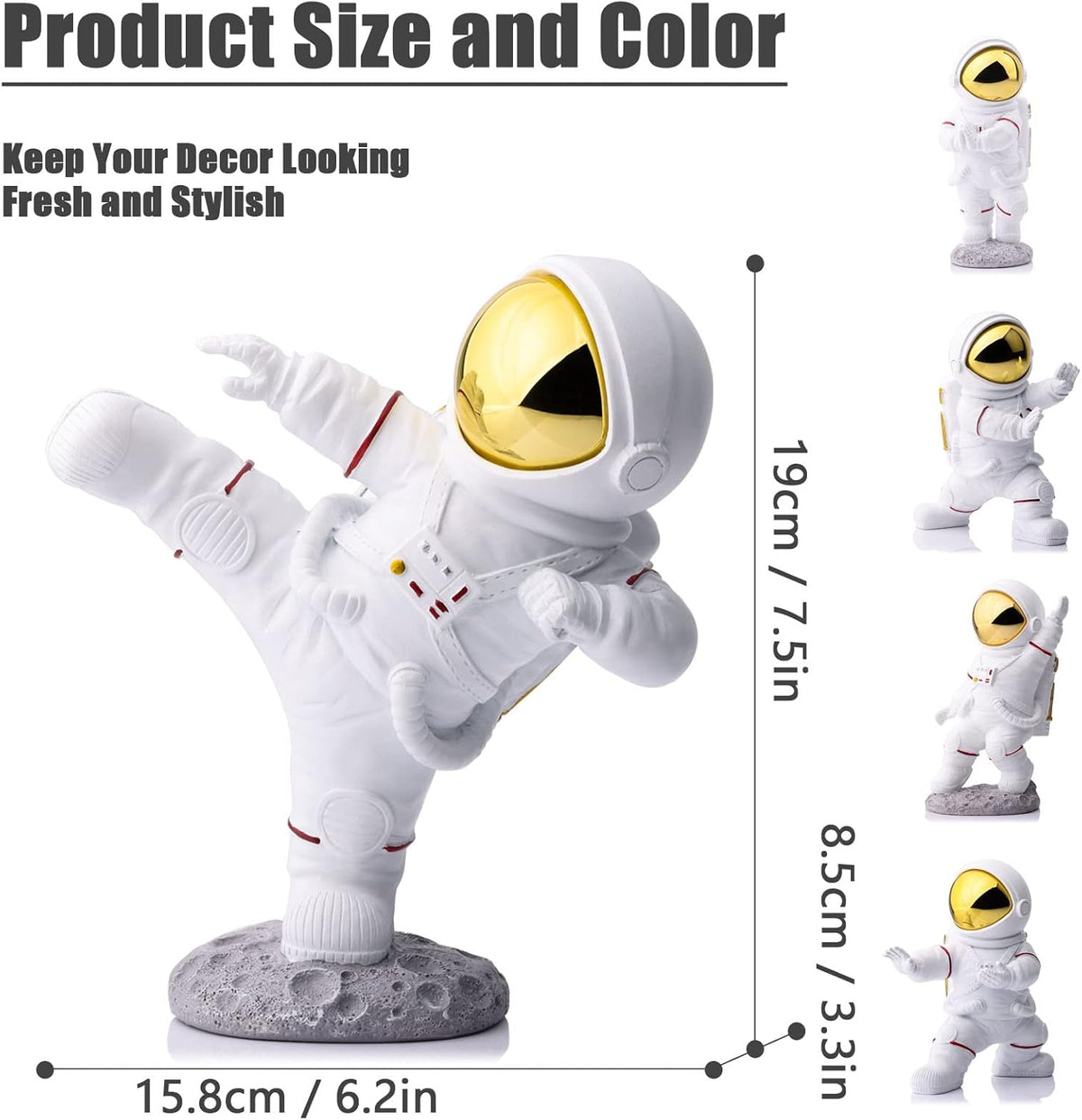 Astronaut Figurine,Astronaut Decor,Kung Fu Astronaut Figure Sculpture Spaceman Décor,Sculptures