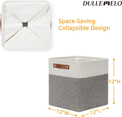 DULLEMELO [Set of 4 Storage Cubes Baskets for Organizing, 12 x 12 x 12 inch Cube Storage Organizer