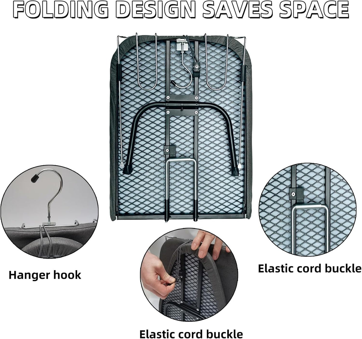Compact Foldable Tabletop Ironing Board - with Iron Rest and Heat Resistant Cover, Portable