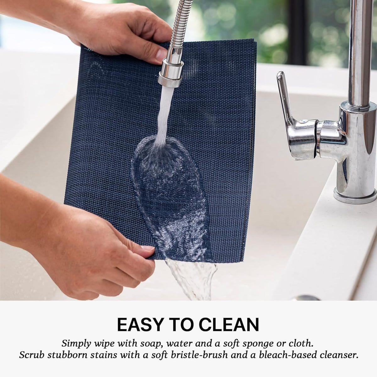 LEXMORE PlaceMats Set of 12 Vinyl/Plastic Woven Place Mats for Kitchen Table Indoor/Outdoor