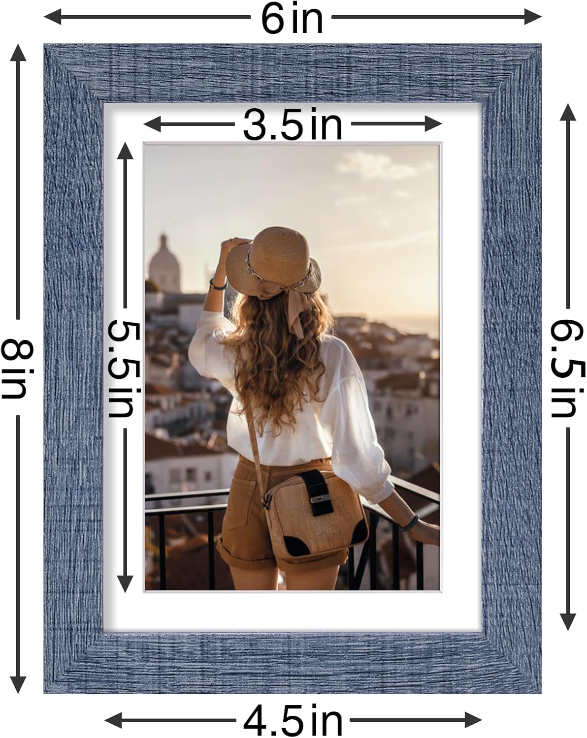 Vittanly 5x7 Picture Frames Set of 9, Shatter Resistant Plexiglass, Display 4x6 Pictures with Mat