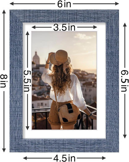 Vittanly 5x7 Picture Frames Set of 9, Shatter Resistant Plexiglass, Display 4x6 Pictures with Mat