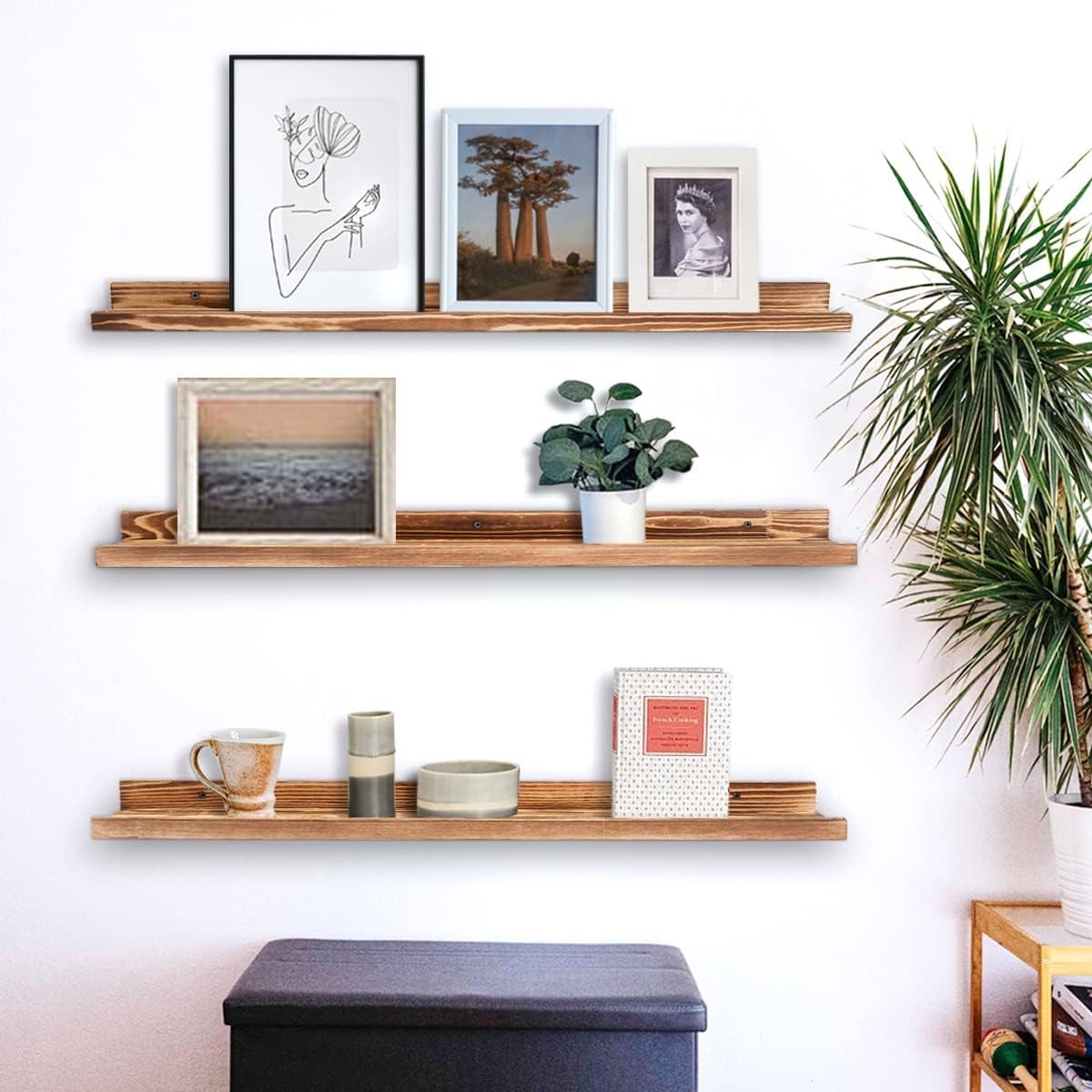 AZSKY Picture Ledge Shelf Wall Ledge Floating Shelves for Photo Frames Kids Book Shelves Wall