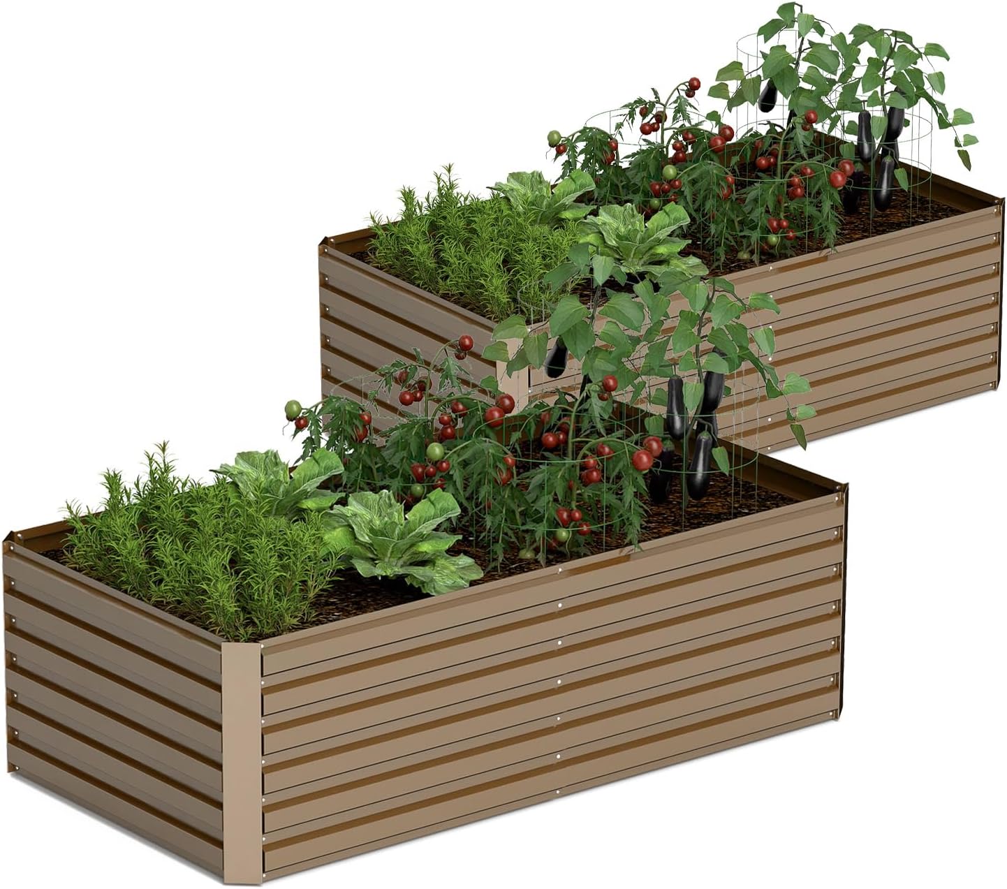 8x4x2 ft Outdoor Raised Garden Bed, Large Metal Planter Raised Beds, Planters for Outdoor Plants