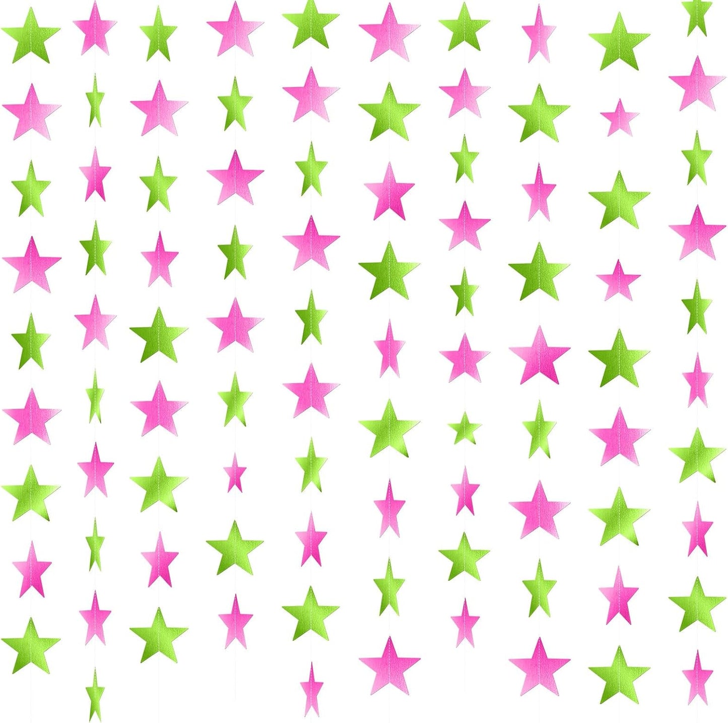 Patelai Glitter Star Garland Banner Decor 130 Feet Star Hanging Bunting Banner Twinkle Backdrop for