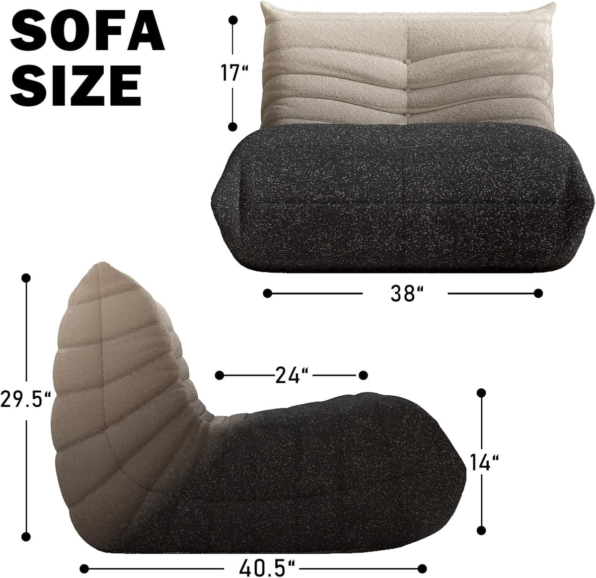 Bean Bag Chair, Fireside Chair Bean Bag Sofa Large Bean Bag Chair for Adults, Bean Bag Chairs for