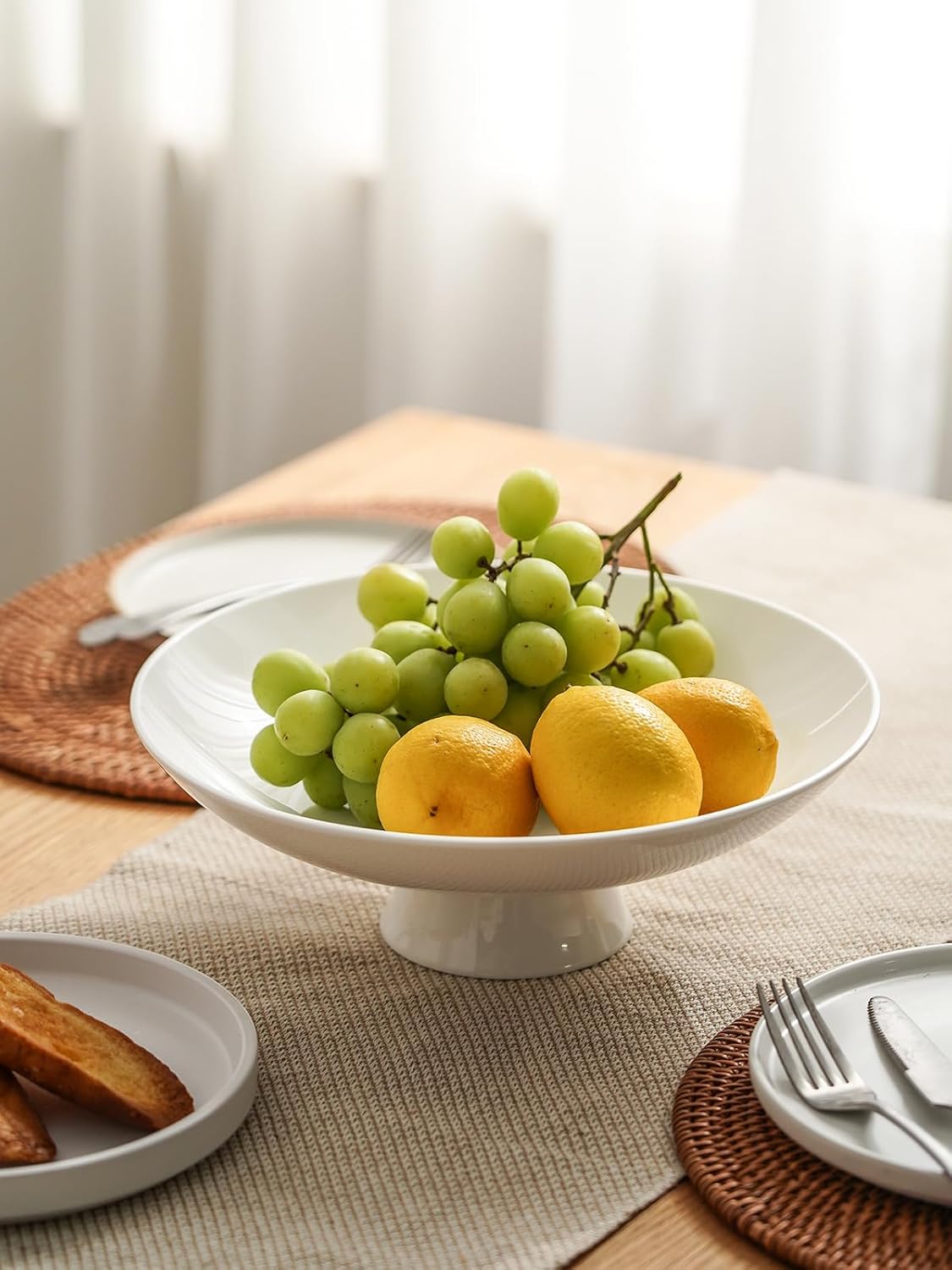 Kanwone Large Fruit Bowl for Kitchen Counter - Decorative Bowls for Home Décor - Ceramic Fruit