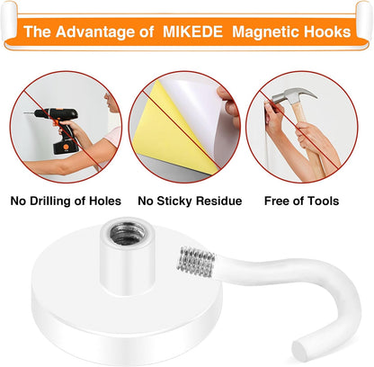 MIKEDE Strong Magnetic Hooks, 110Lbs Heavy Duty Magnetic Hooks for Cruise, Neodymium Earth Magnets