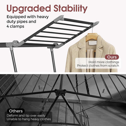 APEXCHASER Clothes Drying Rack Foldable, Large Drying Rack Clothing, Winged Laundry Rack Folding