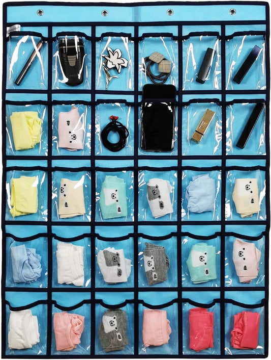 Classroom Pocket Chart for Phone Calculator Holder Over The Door Hanging Closet Jewelry Organizer