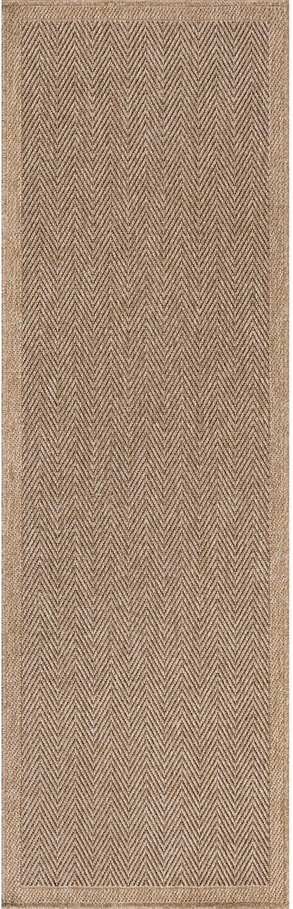 CAMILSON Indoor and Outdoor Runner Rug Natural Herringbone Seagrass Boho Design Easy-Cleaning Non