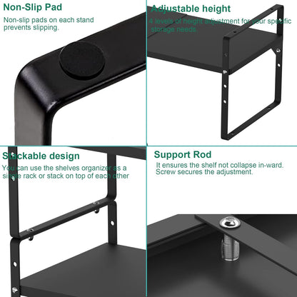 iPEGTOP Expandable Cabinet Storage Shelf Organizer Rack, Heavy Duty Cupboard Stand Spice Rack