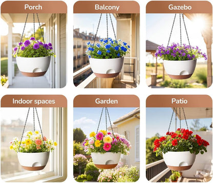 12 Inch Hanging Baskets for Plants Outdoor, Hanging Planters for Indoor Outdoor Plants, Hanging