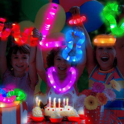 Halloween Glow Sticks Toys Gifts for Toddlers-6 PCS Light Up Pop Tube Party Favors for Kids,LED