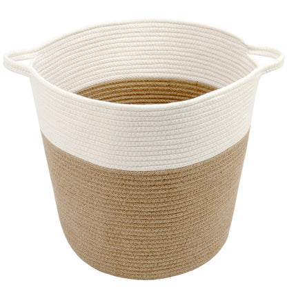 Casaphoria Natural Woven Cotton Rope Storage Basket,Jute Laundry Basket for Bedroom, for Organizing