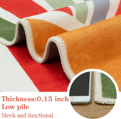 STARUIA Boho Machine Washable 6x9 Area Rugs for Living Room, Soft Non-Slip Large Sun Rainbow