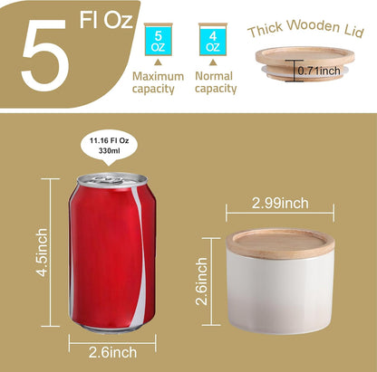 Sweejar Kitchen Canisters Ceramic Food Storage Jar, Stackable Containers with Airtight Seal Wooden