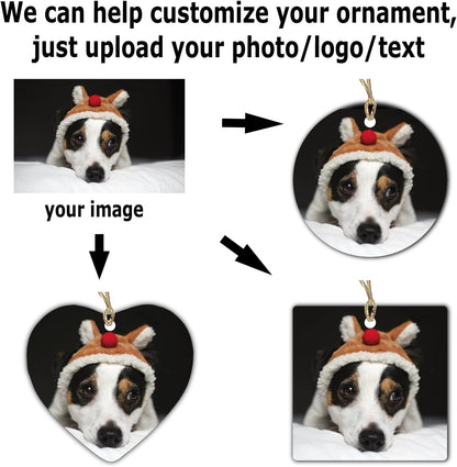 Personalized Ornament, Add Photo Text or Art Design and Make Your own Customized Porcelain Ceramic