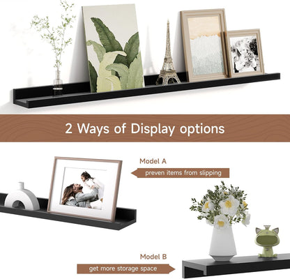 Picture Ledge Shelf for Wall, Floating Shelves Set of 4, 36 Inch Long Nursery Book Shelves for Toys