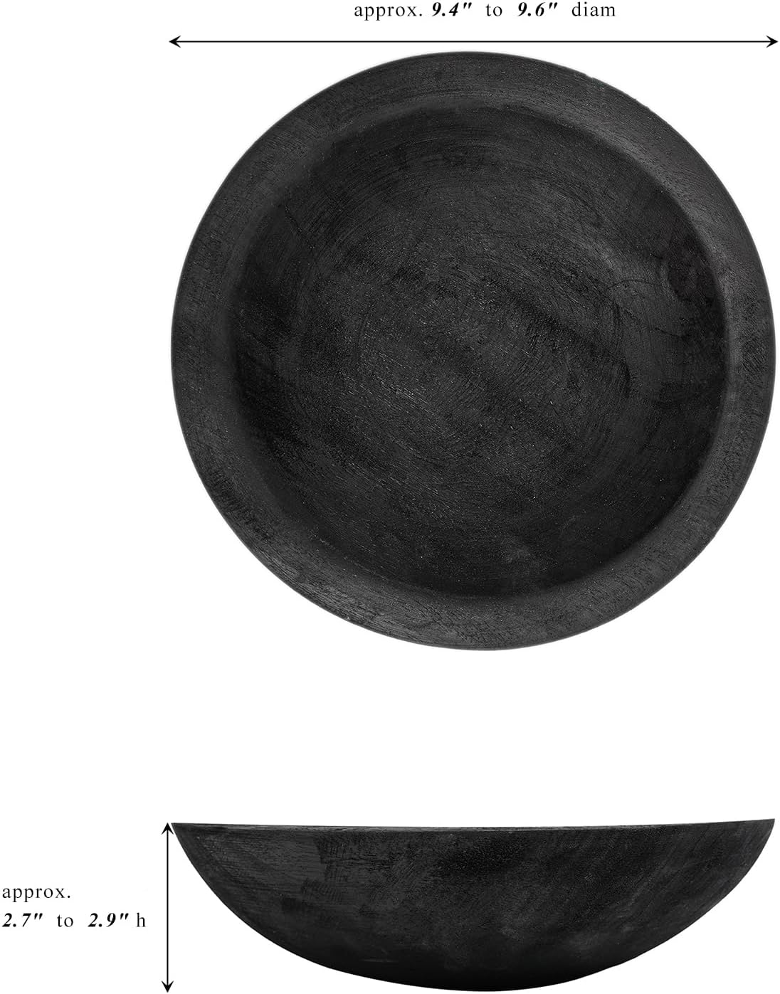 Hand Carved Wooden Decorative Bowl for Home Entryway Decor, Wood Centerpiece Bowl for Coffee Table