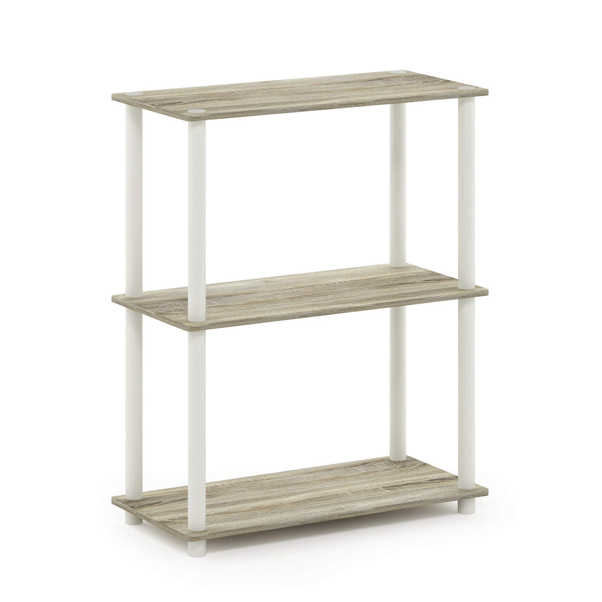Furinno TURN-N-TUBE Storage Shelves, 3-Tier Book Shelf, Corner Shelf, Toolless Open Shelves, for