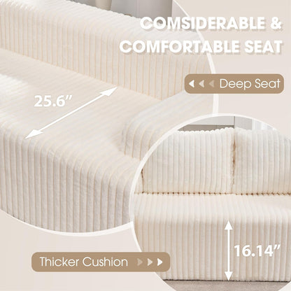 Hobestluk 96“ Modular Sectional Sofa Couches L-Shape Couch 3 Seat Modular Sofa Memory Foam