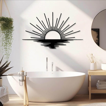 Sunrise Metal Wall Art, Metal Sun Wall Decor, Sun Outdoor Wall Art, Abstract Sunrise Wall Decor