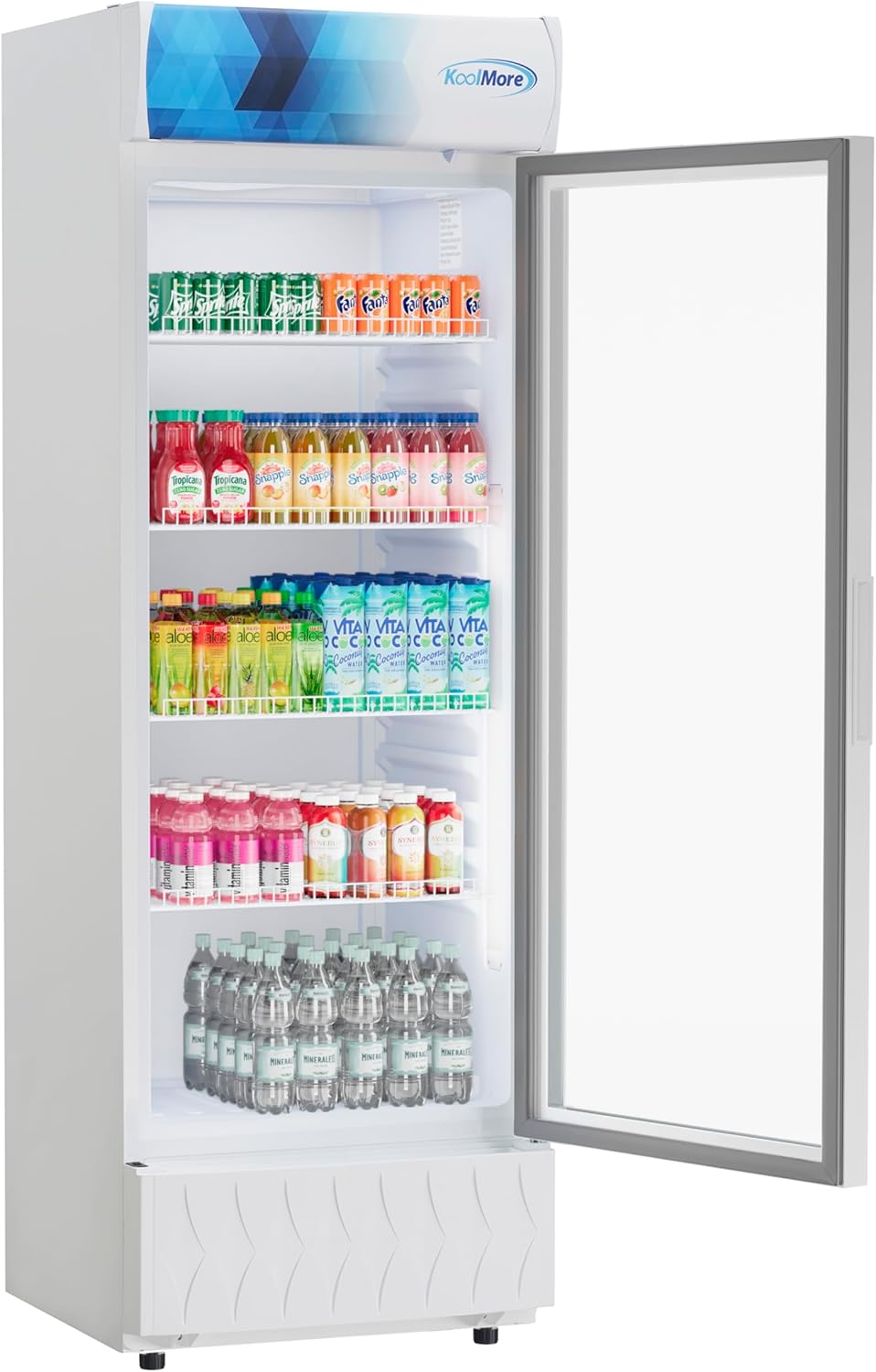 KoolMore KM-MDR-1GD-12CWH 24 in. One-Door Commercial Merchandiser Refrigerator in White,12 cu. ft.