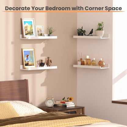 upsimples Floating Shelves for Wall, Wall Shelves for Decor Storage Set of 6, Wall Mounted Wood