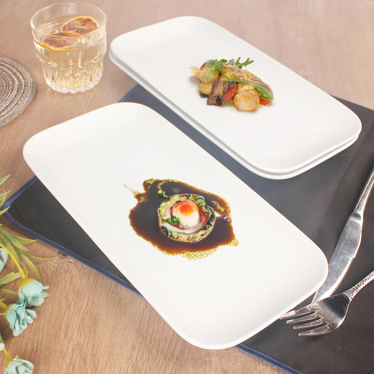 Serving Platters Set of 4, Rectangular Serving Plates, Serving Trays for Entertaining Party
