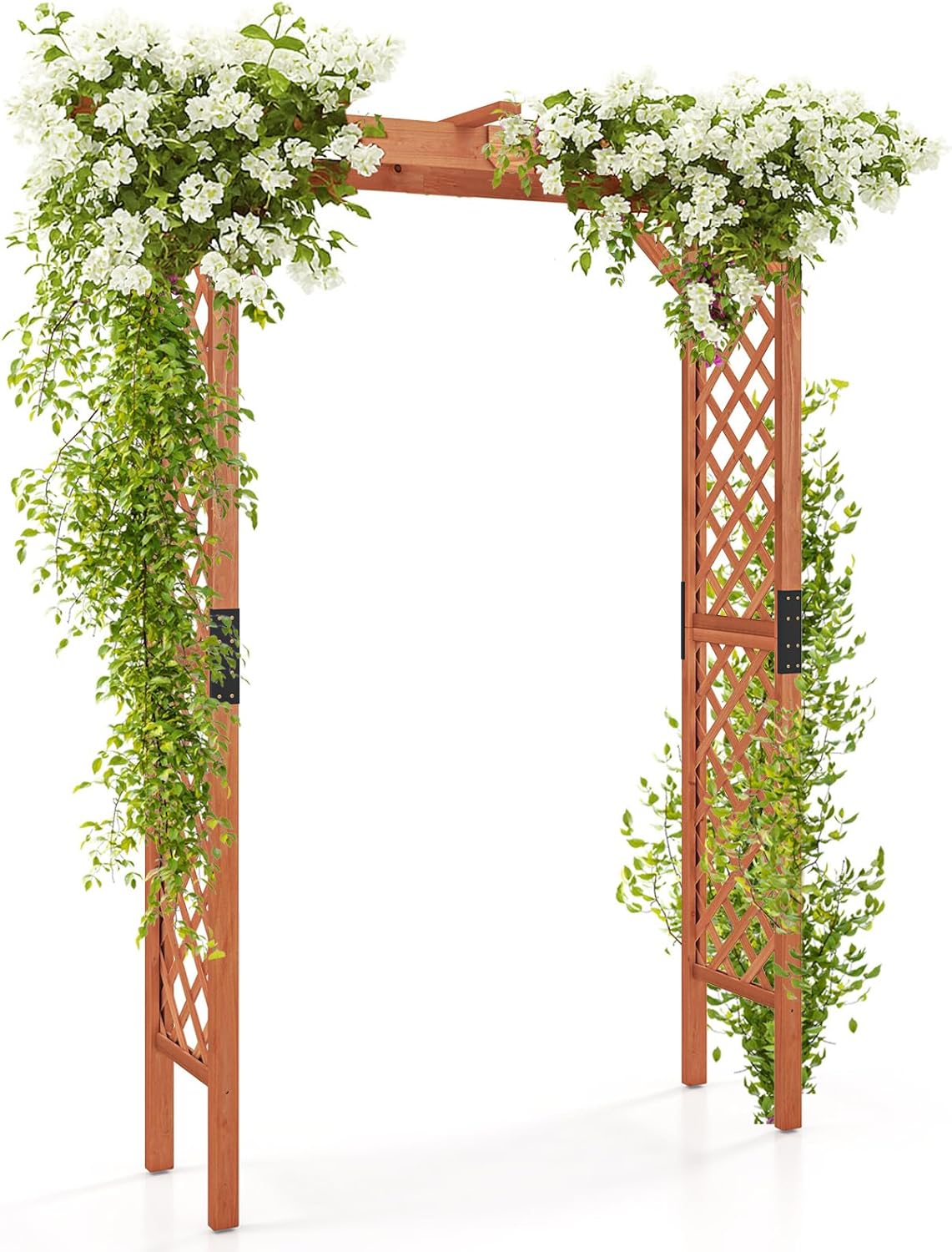 Giantex 7FT Wood Garden Arbor Trellis, Wedding Arch for Outdoor Patio Birthday Bridal Party Prom