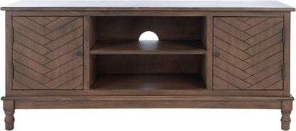 SAFAVIEH Magnolia TV Stand for up to 55" Flatscreen – Brown, 2 Doors with Interior Storage, 2 Open