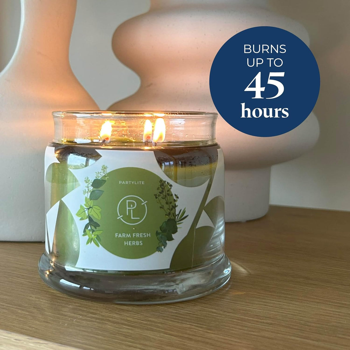 PartyLite Farm Fresh Herbs Scented, Notes of Eucalyptus, Thyme, Garden Mint, Cedarwood & Patchouli