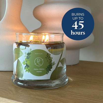 PartyLite Farm Fresh Herbs Scented, Notes of Eucalyptus, Thyme, Garden Mint, Cedarwood & Patchouli