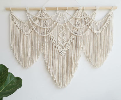 large macrame wall hanging - Boho Tapestry Macrame Wall Decor Art- Chic Bohemian Handmade Woven