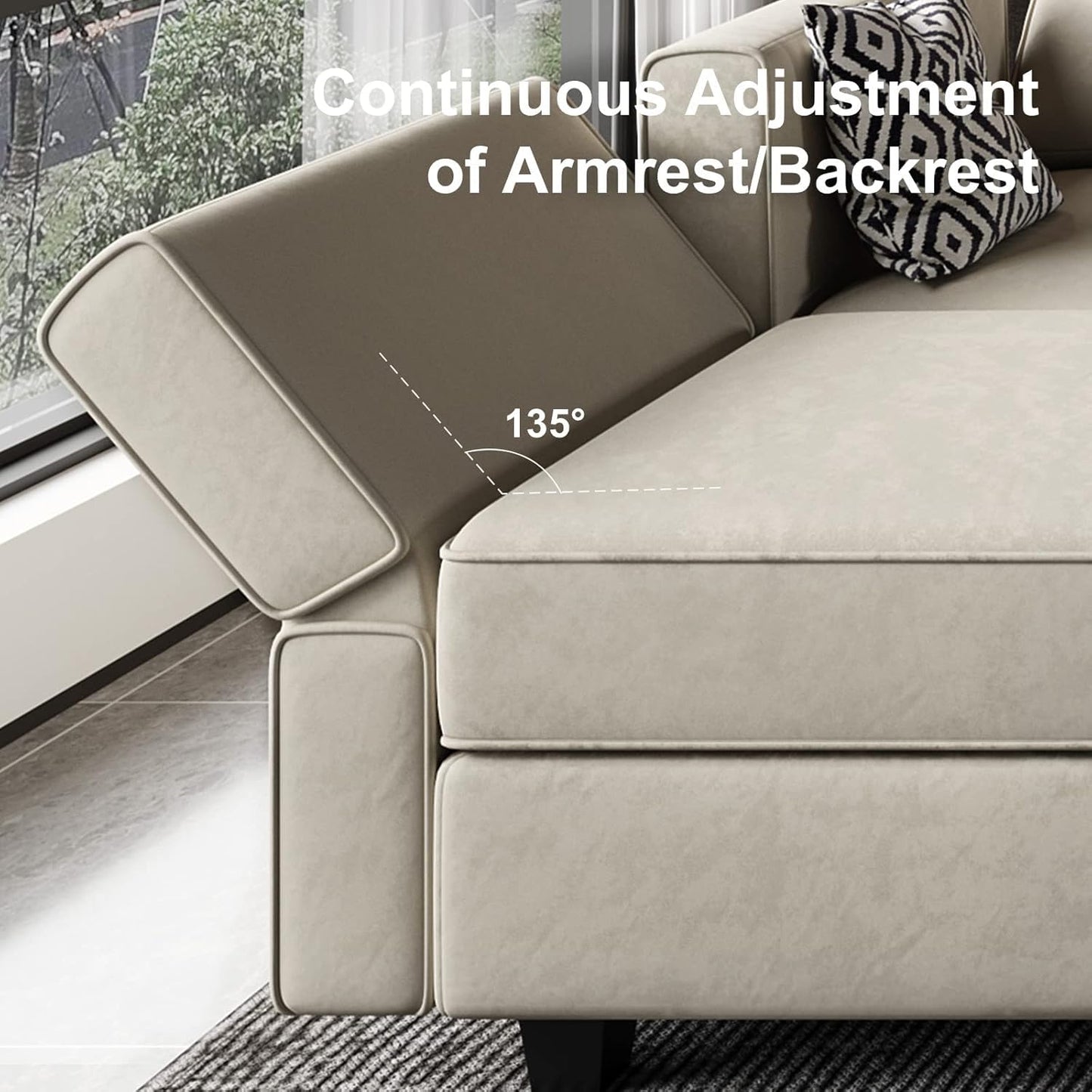 Belffin Modular Loveseat Sofa Couch with Storage Seats Velvet 2 Seater Love Seats for Small Spaces
