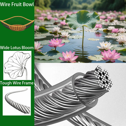 Vine Woven Iron Fruit Bowl, Metal Wire Fruit Basket, Vegetable Drain Basket, Storage Baskets for