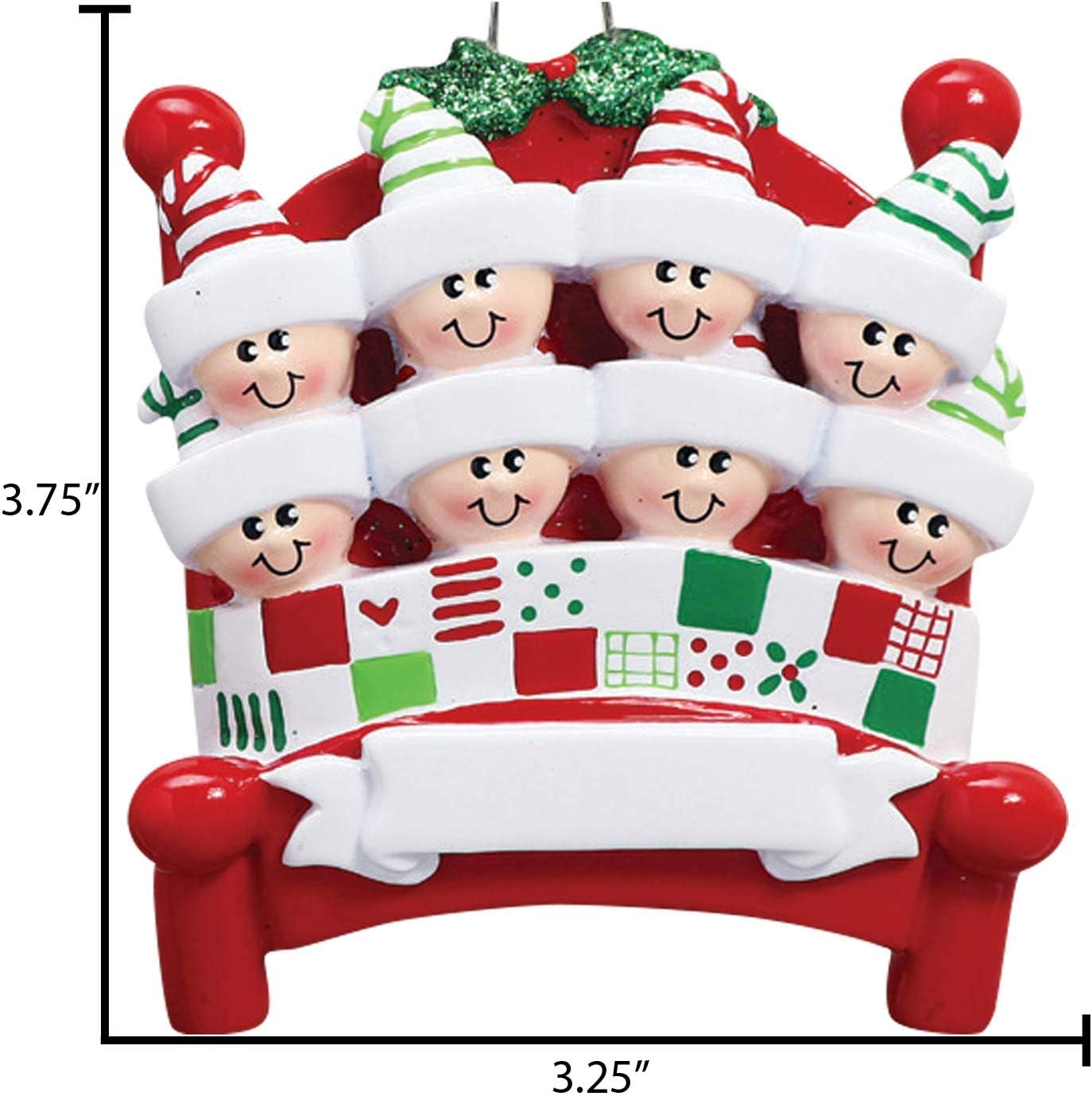 Bedtime Family of 8 Ornament 2025 Personalized Family Christmas Ornaments 2025 | Tucked Together