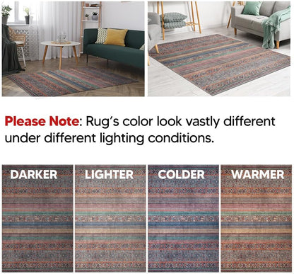 Keen Home Design 6x9 Rug - Machine Washable Area Rug with Non-Slip Backing, Ideal for Living Room