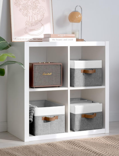 StorageWorks Storage Baskets for Shelves, Foldable Fabric Closet Storage Bins with Handles, Fabric