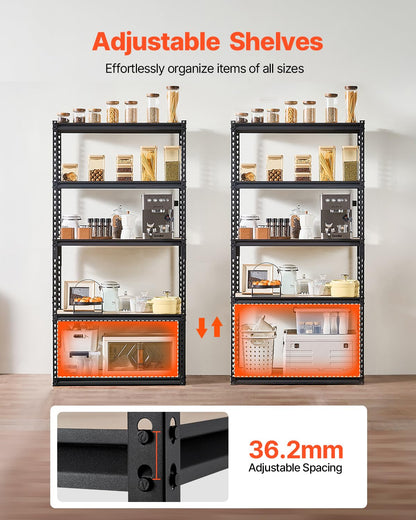 VEVOR Storage Shelves, 2000 lbs, 5 Tier Garage Storage Shelving, 16" D x 36" W x 71.4" H Adjustable