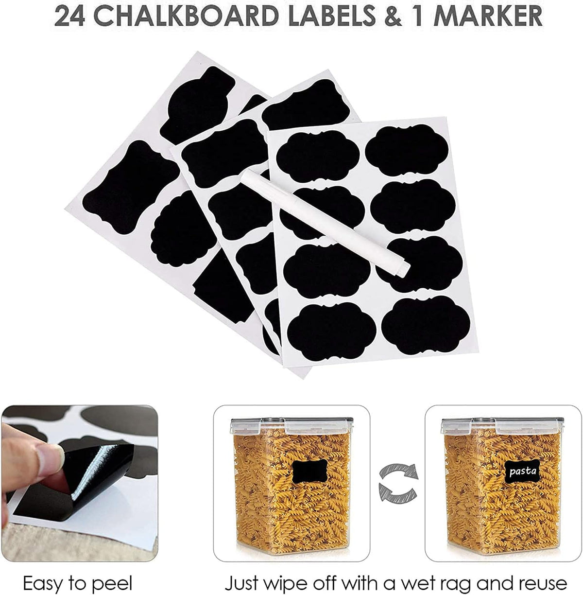 Vtopmart Food Storage Containers 2.5L / 84.5oz, 4 Pieces BPA Free Plastic Airtight Canister for
