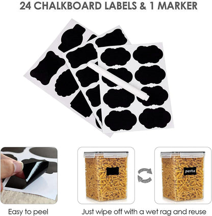 Vtopmart Food Storage Containers 2.5L / 84.5oz, 4 Pieces BPA Free Plastic Airtight Canister for