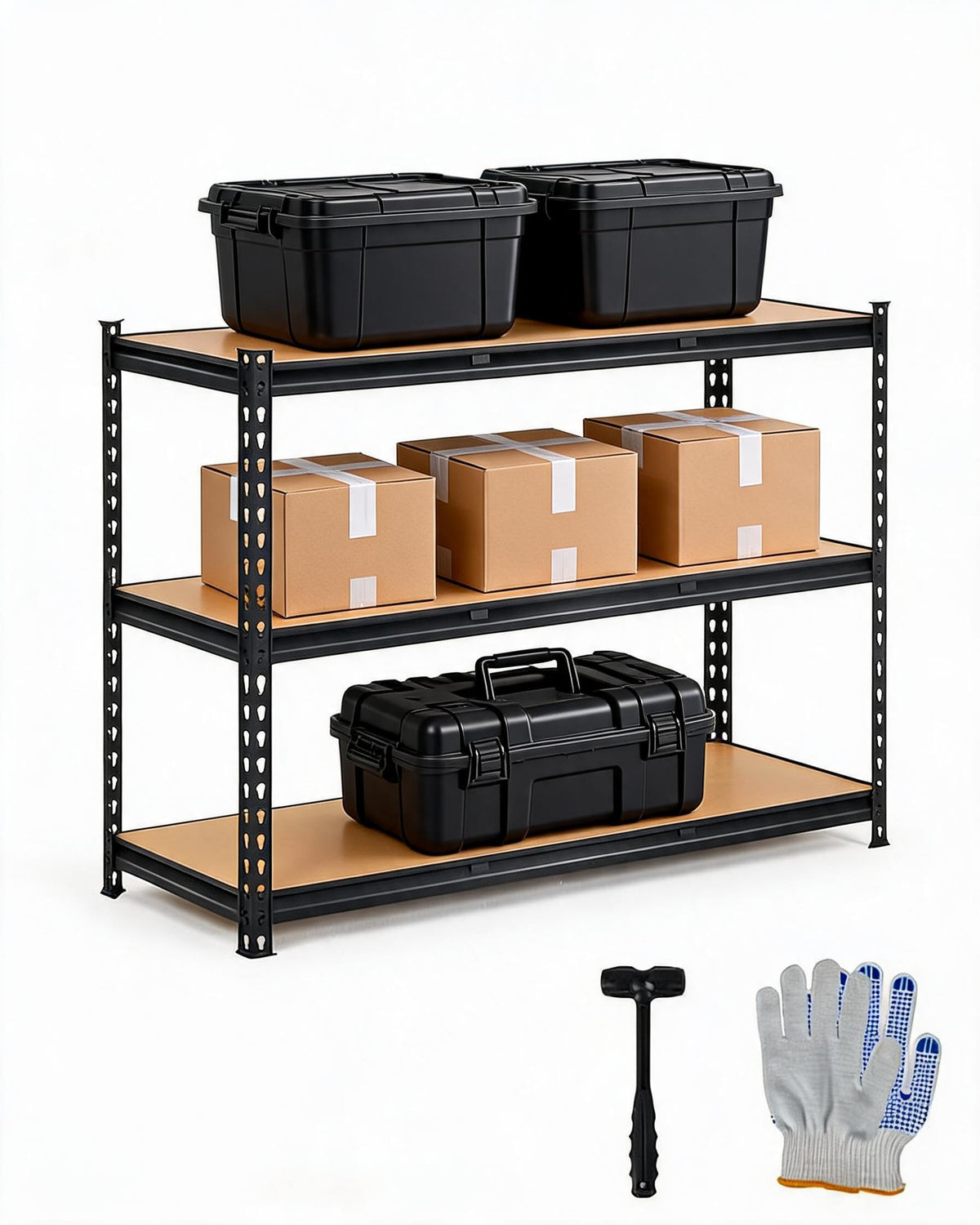 GarveeTech Heavy Duty Garage Shelving Units,3-Tier Adjustable Storage Shelves,60 x24 x 36